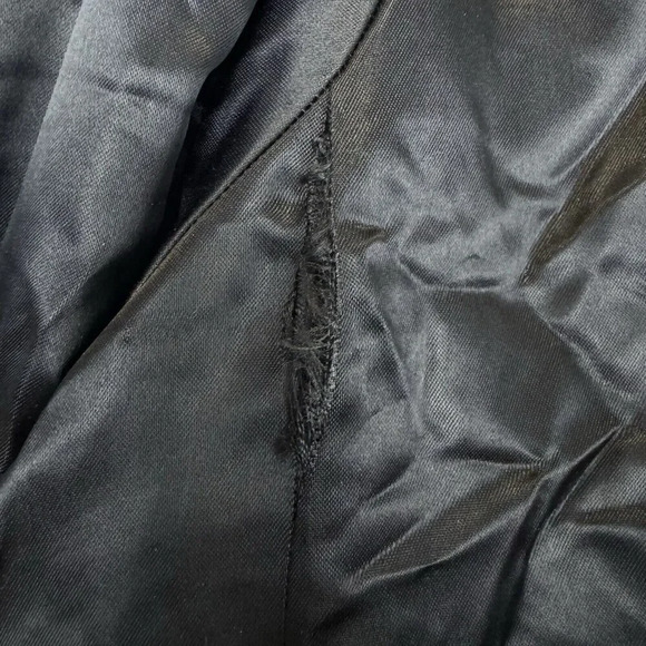 Marina Rinaldi Wool Pea Coat 23 US 14 Long Duster Black High Collar Belted Maxi - Picture 10 of 11